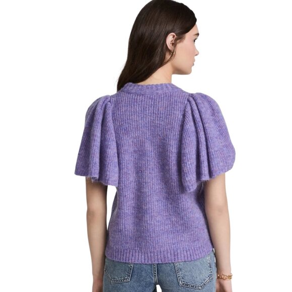 Munthe Cabs Wool Knit Pullover Lavender Purple Puff Sleeve Sweater 36 (US S) - Picture 2 of 9